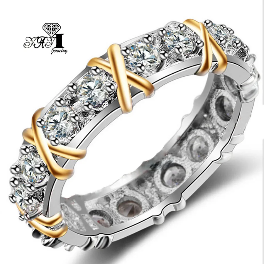 Hot YaYI Jewelry Top Quality Princess Cut 3.2 CT % White Moissanite Zircon Gold Silver Color Engagement Wedding Party Gift Rings