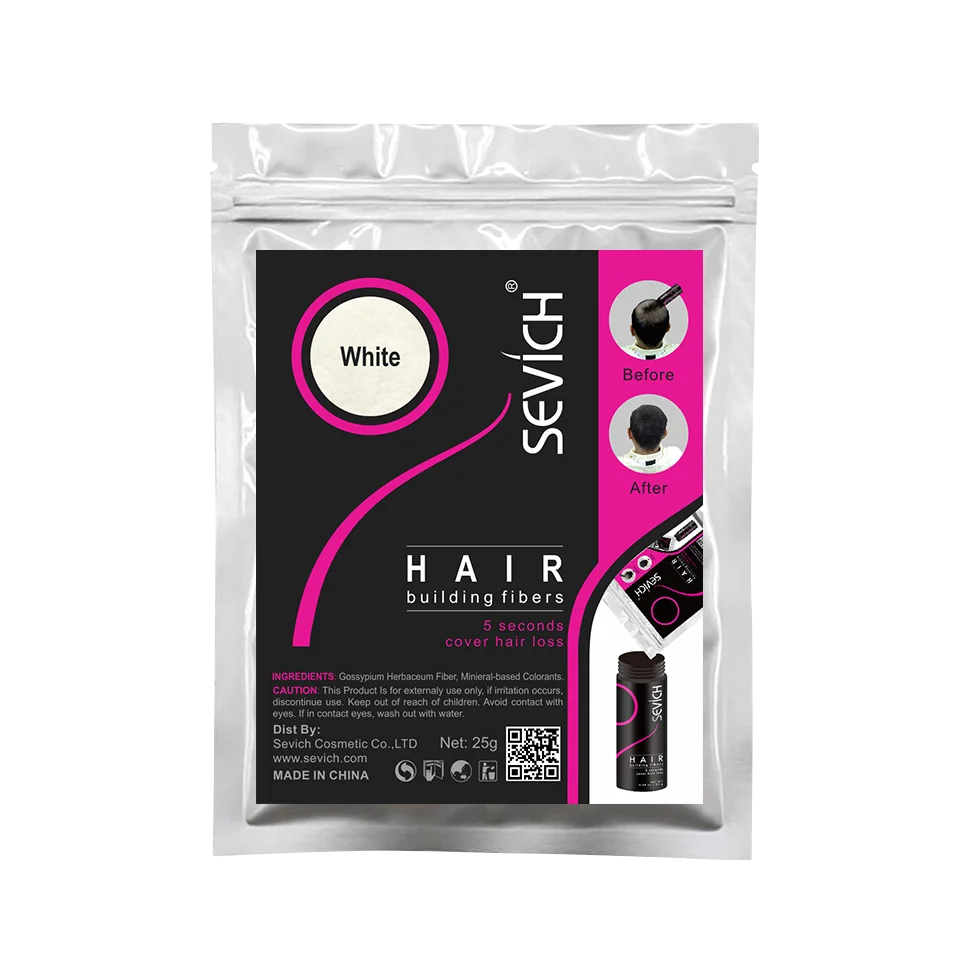 Sevich 25g Refill Hair Thickening Fiber 10 Colors Hair Treatments Cover Thicken Powder Keratin Fibers Hair Care Product