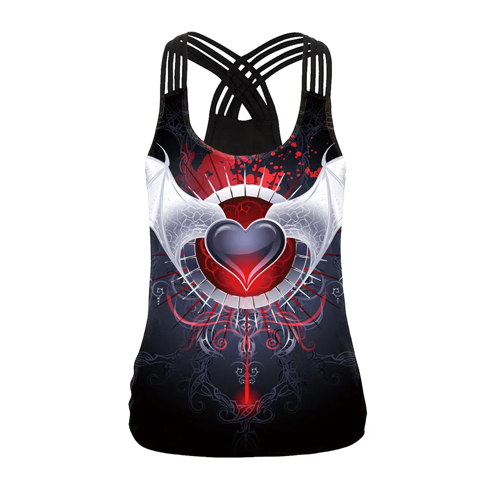 NADANBAO Gothic Psychic Board Print Tank Tops Halloween Sexy Sling Shirtd Backless Vest Women Fashion Streetwear Elastic Camis