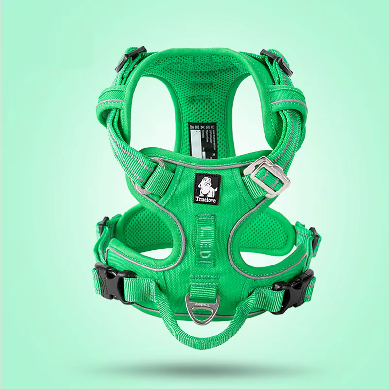 Green dog harness