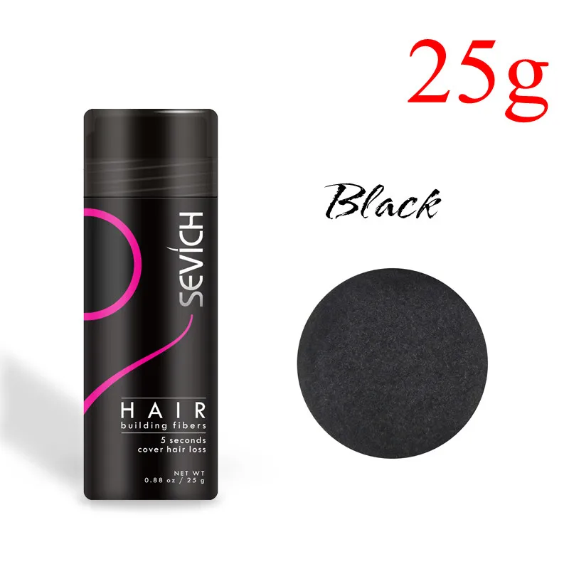 Sevich 10 Colors Hair Fibers Keratin 25g Hair Building Fibers Thickening Spray Hair Loss Products Instant Regrowth Powders