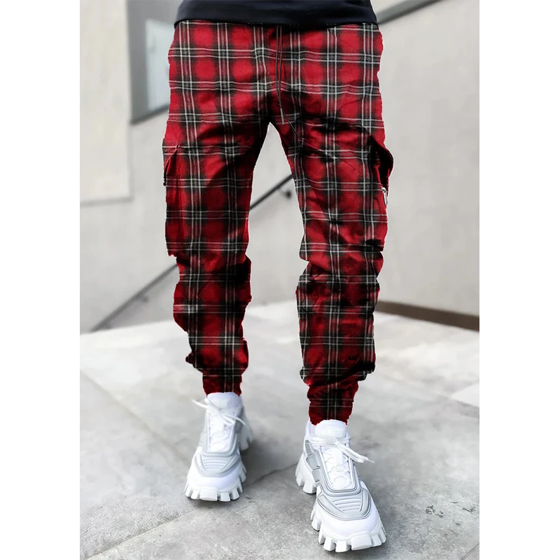 plaid red