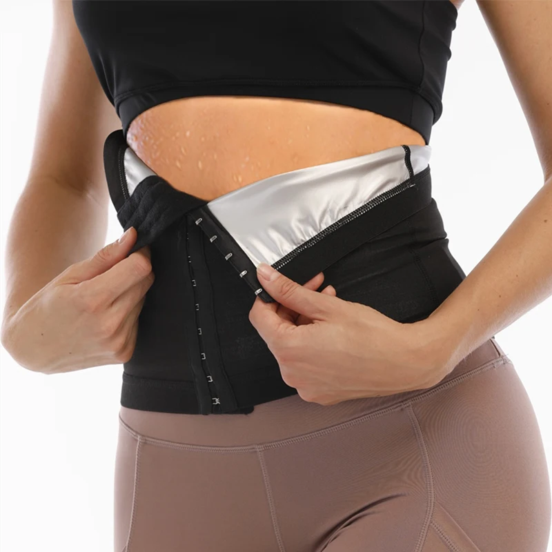 Women Shapewear Sauna Sweat Slimming Belt Weight Lose Belly Flat Sheath Fat Burner Waist Trainer Tummy Control Waist Shaper