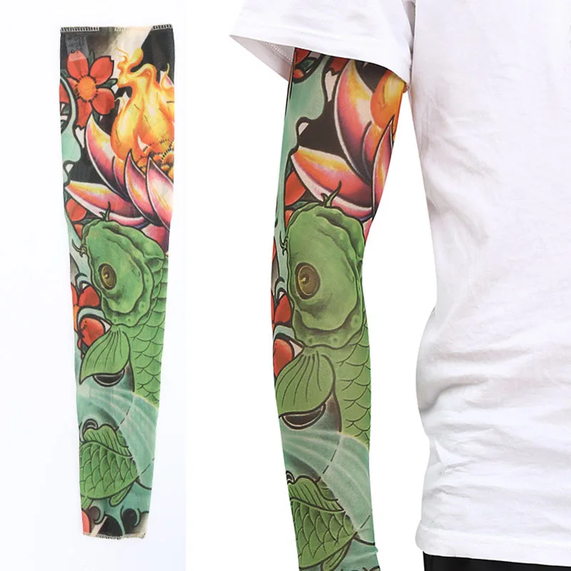 Tattoo Cooling Arm Sleeves Cover for Men and Women, 3D Tattoo Sleeves, Basketball, Golf Sport, UV Sun Protect Summer Arm Warmers