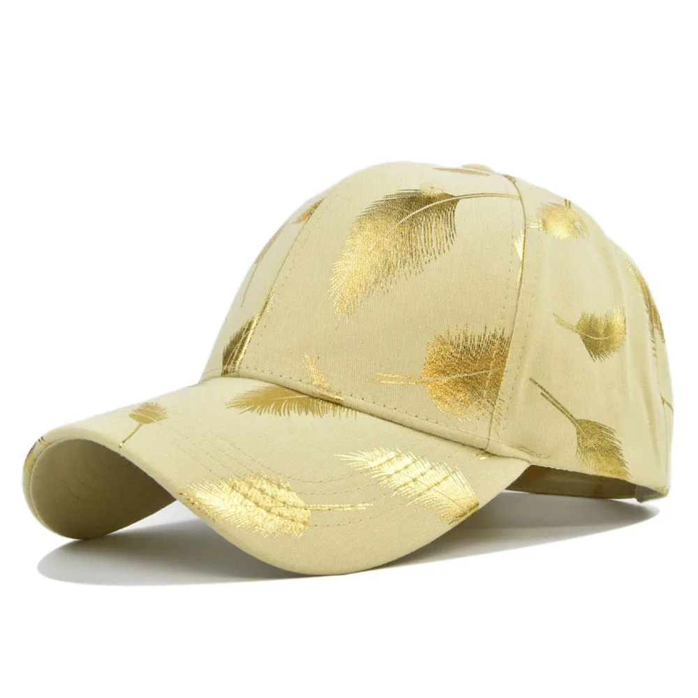 FS Brand Black Golden Feather Print Baseball Cap For Men Women Snapback Hip Hop Caps Winter Streetwear Trucker Hat Gorras Hombre