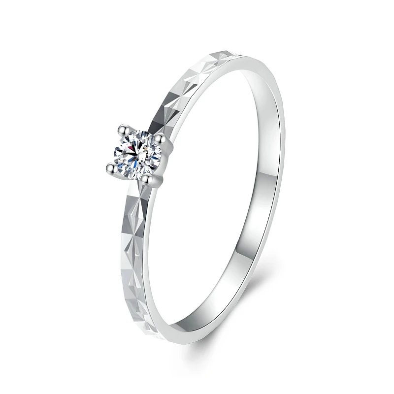 WOSTU Classic Moissanite Wedding Ring Women s925 Silver Sparkling Diamond Cut Engagement Promise Frosted Rings Anniversary Gift