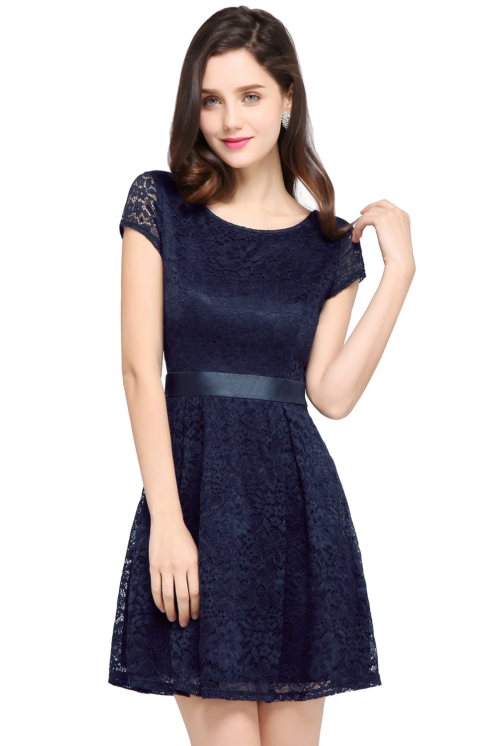 Sexy Cocktail Party Dresses With Belt Little Black Dress 2025 Illusion Lace Mini A-line V-back Evening Party Gowns Short Vestido