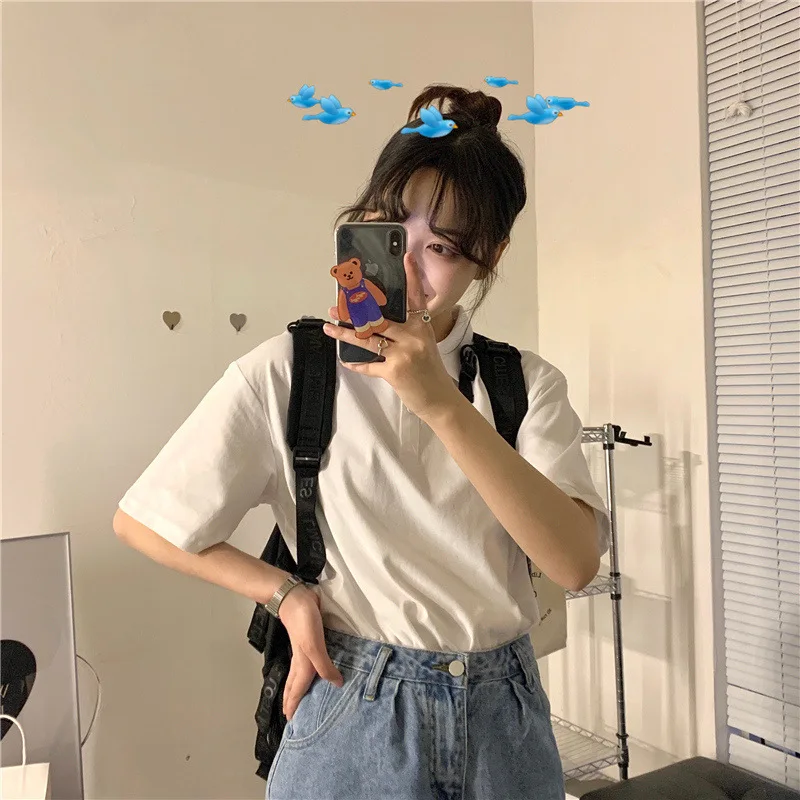 3XL Summer New In Polo Shirt Short Sleeve Cotton Plus Size Basic T- Shirt Women Button Casual Office Lady Formal Women Tops 2024