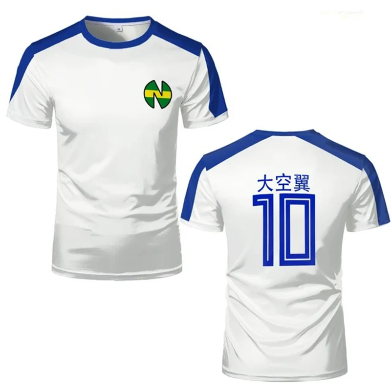 Sports T-shirts For Men Captain Tsubasa Anime Jersey Cosplay Custom Tops Loose Men And Women Quick-drying Sportswear Kids Tees