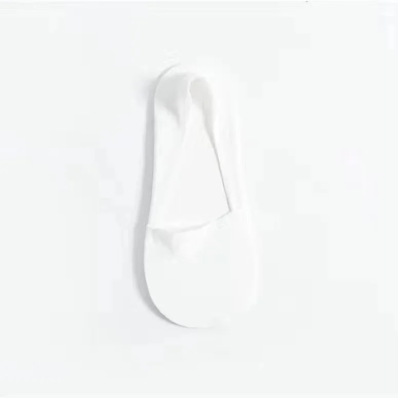 Summer Women Thin Ankle Socks Solid Shallow Mouth Non-Slip Tight Cotton Bottom Seamless Ice Silk Low-Top Socks