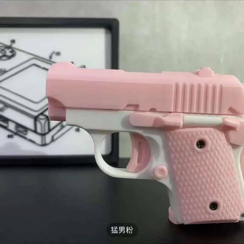 3D Gravity Model Gun Mini 1911 Toy Gun Rubber Band Firing Toy Gun Luminous Transparent Shell Trendy Toys Gift Dropshipping