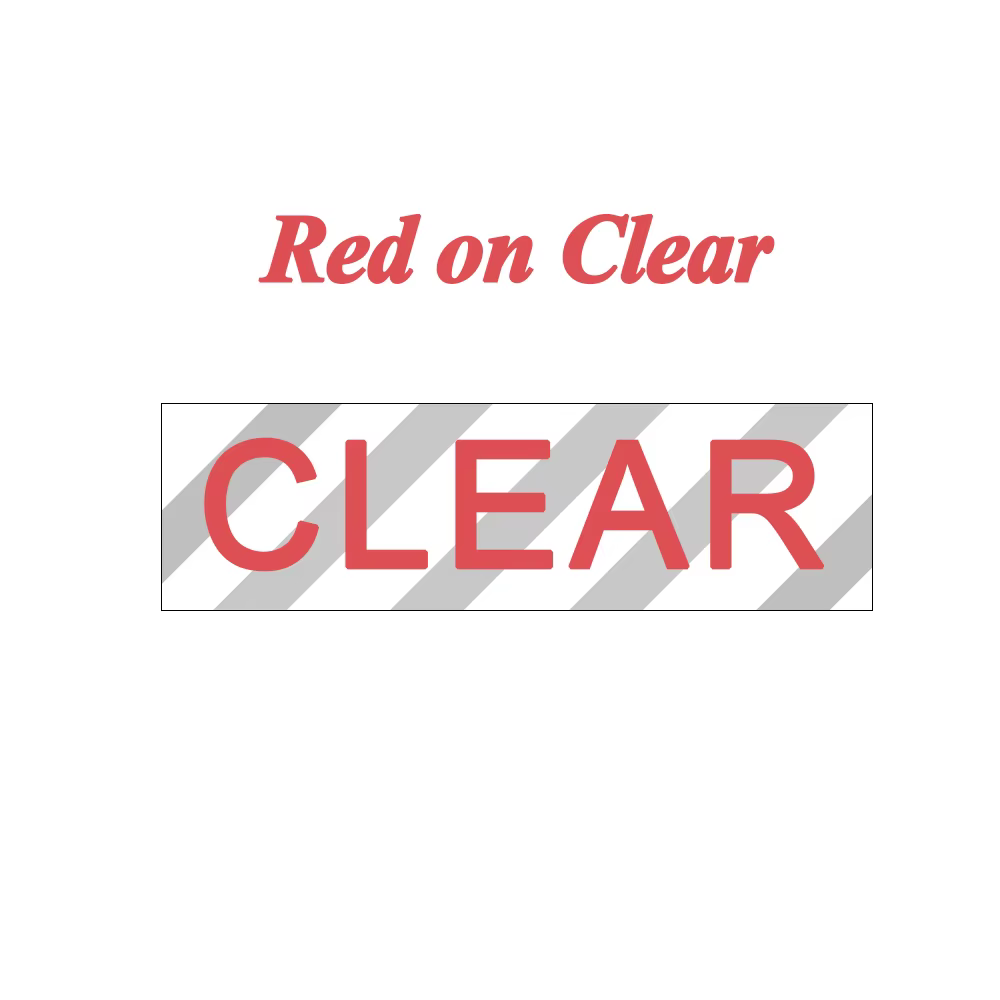 red on clear