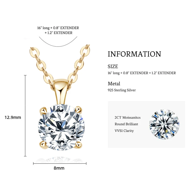 2.0ct 8mm-Yellow