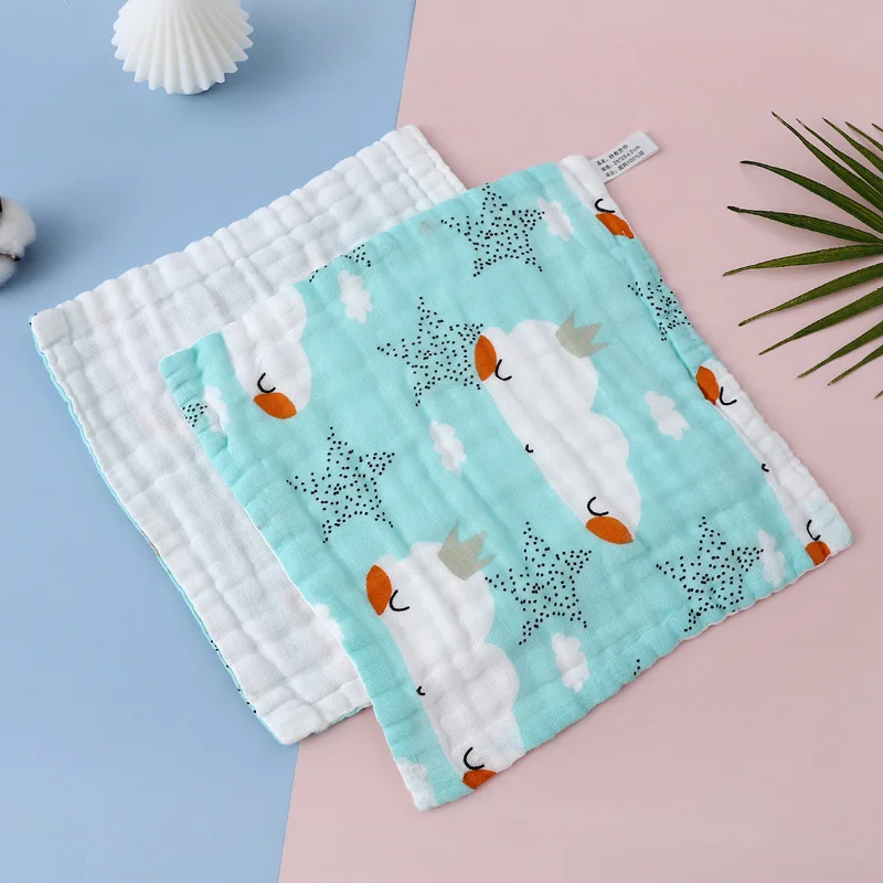 Muslin Cotton Baby Towel 6 Layer Handkerchief Colorful Kid Wipe Cloth Newborn Infant Face Bibs Feeding Hand Towel for Toddler