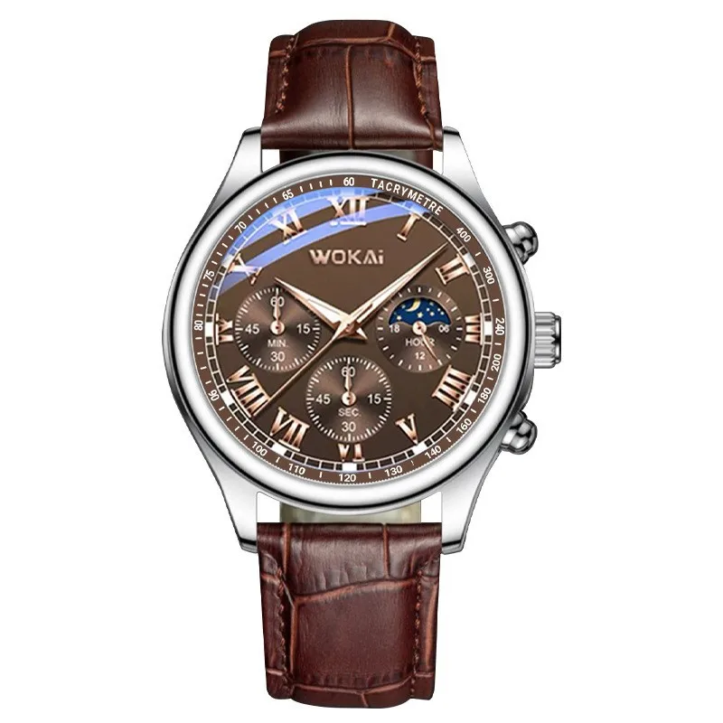 New Business Mens Watches Waterproof Sports Quartz Watch for Men Women Boy Wristwatch Roman Numerals Clock Silver Brown Reloj