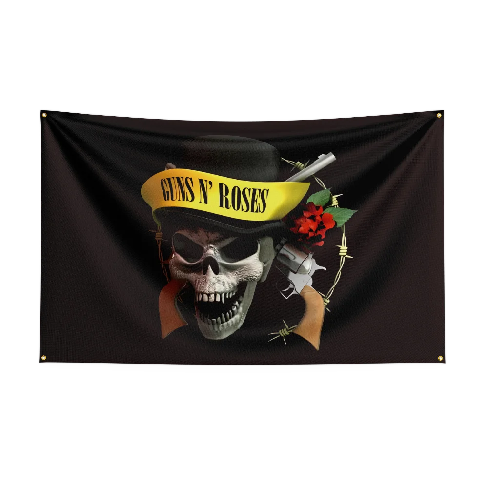3x5 Ft G-Guns N Roses Heavy Rock Band Flag Polyester Digital Printing Banner for Bedroom Wall Art Tapestry Decoration GNRS