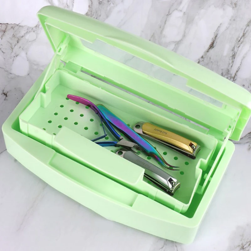 Nail Sterilizer Tray Disinfection Box Sterilizing Clean Nail Art Salon Manicure Implement Sanitize Tool Equipment Cleaner Tools