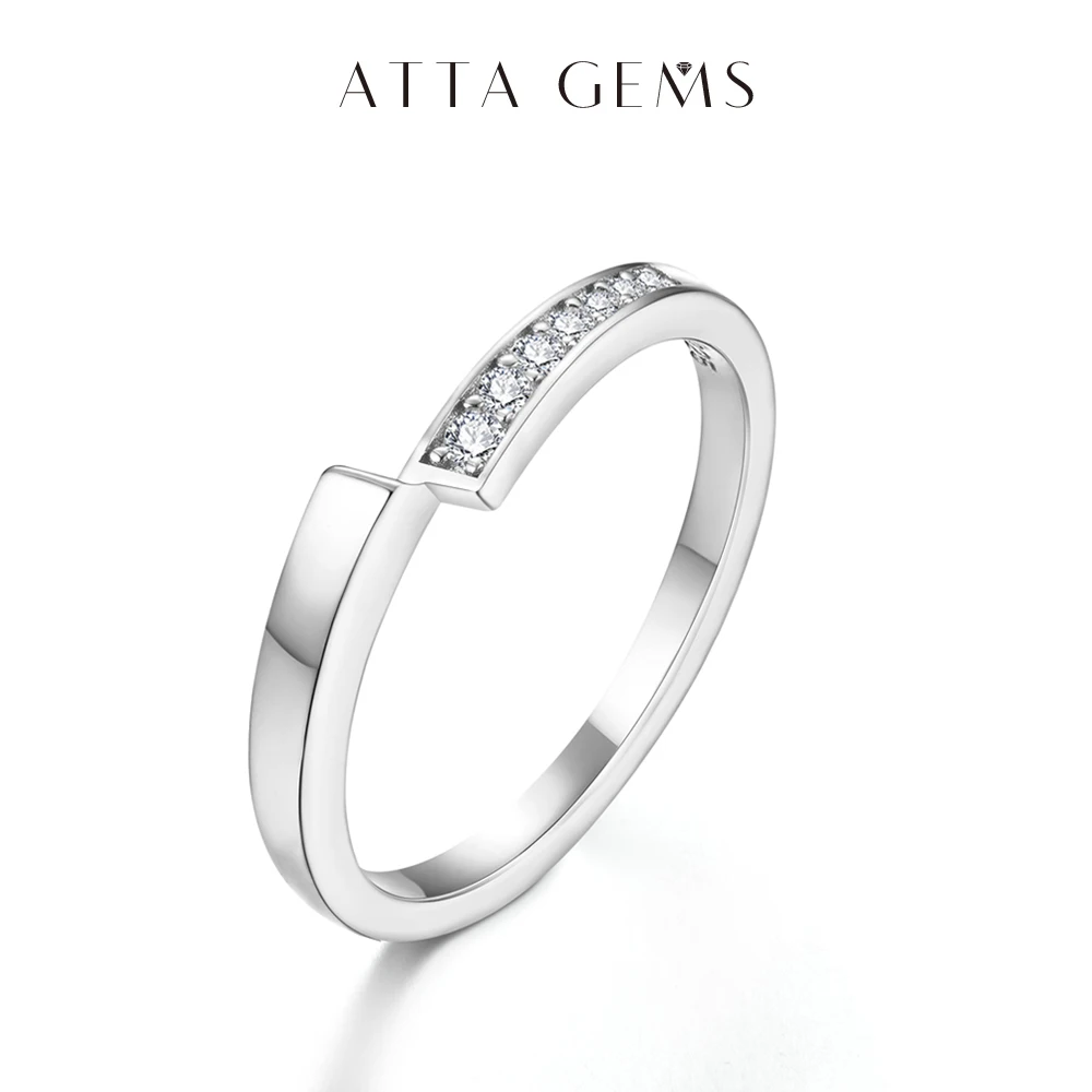 ATTAGEMS D Color Classic 1.6mm Moissanite Ring for Women 925 Sterling Silver Passed the Diamond Tester Wedding Ring  Engagement