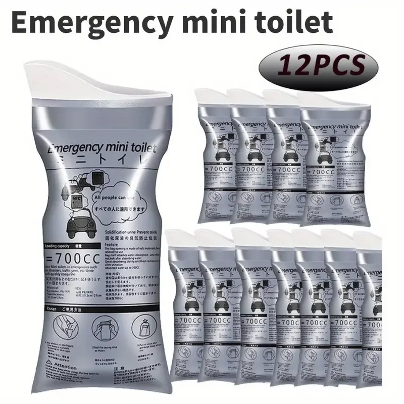 1/4/8/12Pcs Disposable Portable Emergency 700 Ml Urine Bags,Toilets Urinal Vomit Bag For Camping Travel Car Men Women Children
