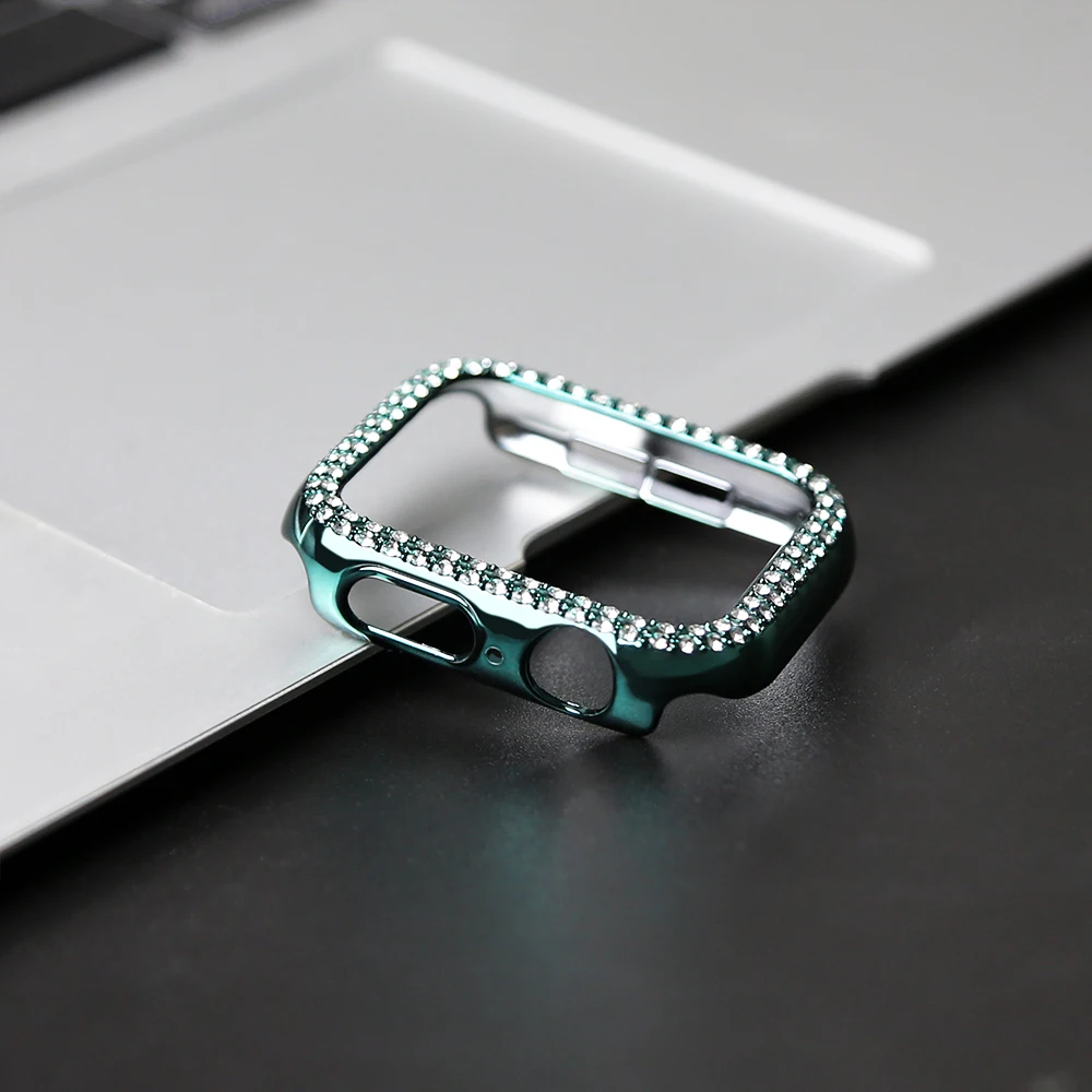 Diamond Protective Case for Apple Watch Series 8 7 41MM 45MM Cover protector For iWatch 6 SE 5 4 38MM 42MM 40mm 44mm Accessories