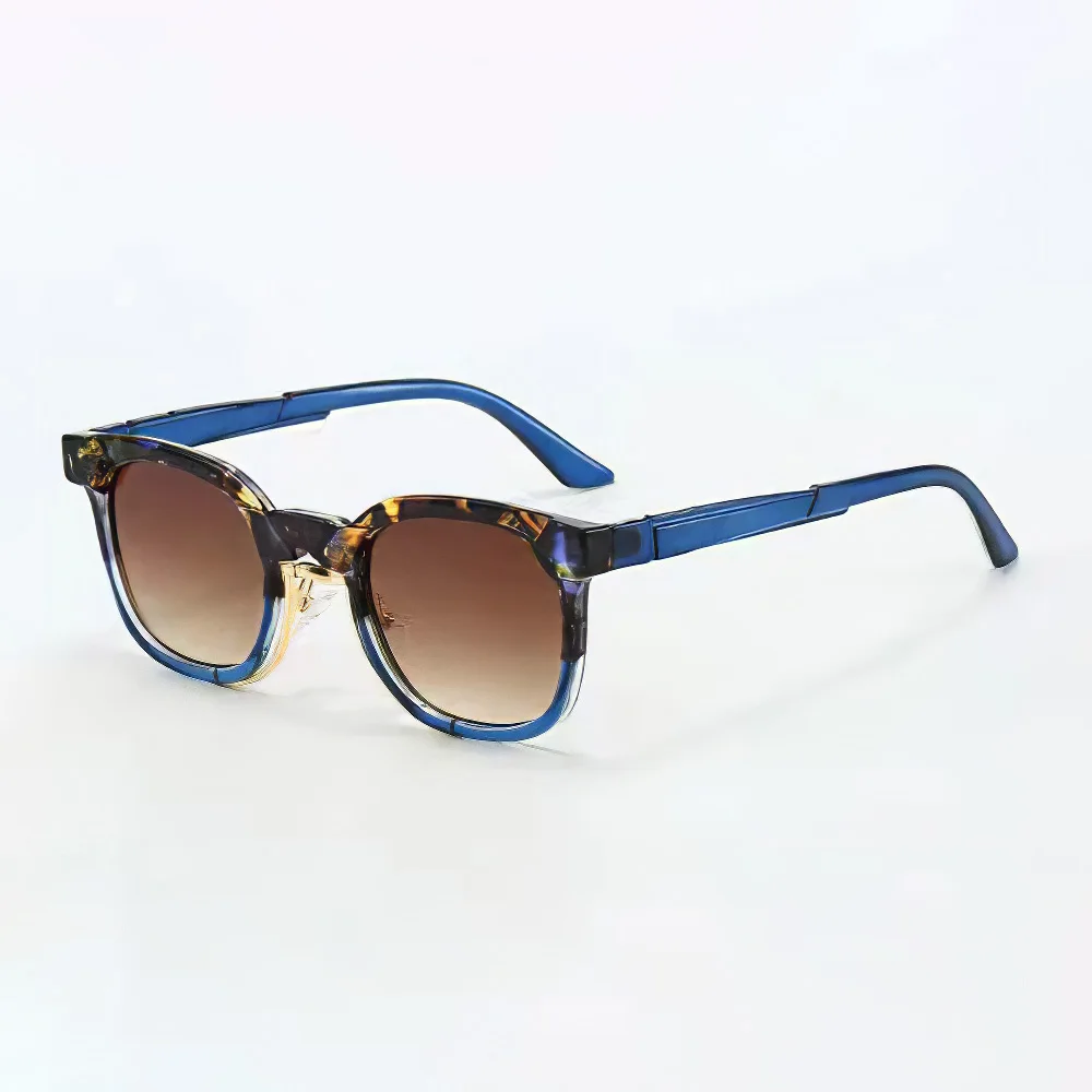 Mens Sunglasses Unique Design Purple Frame Glasses Pink Brown Stripe Set Gold Fine Square Dark Lens Designer Sunglasses