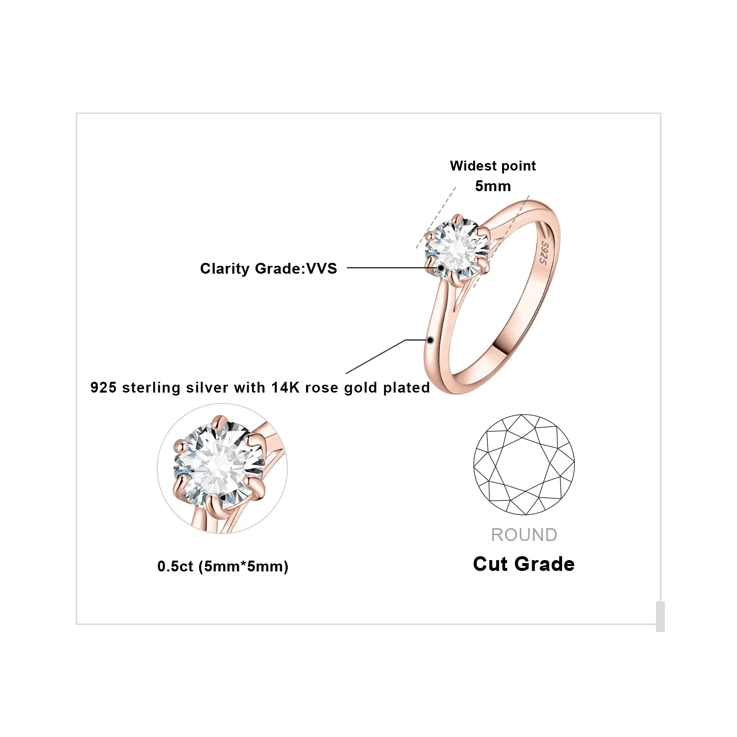 0.5ct Rose Color