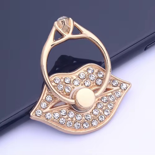 Lip Phone Holder Metal Diamond-studded Ring Holder Red Lips Ring Holder OPPO VIVO  Cellphone Holder  Universal
