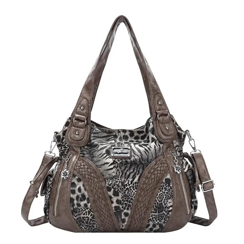 Angelkiss Women Hobo Handbags Fashion Leopard Shoulder Bag Large Capacity Tote Bag Top-handle Handbag Satchel Shopper Pack