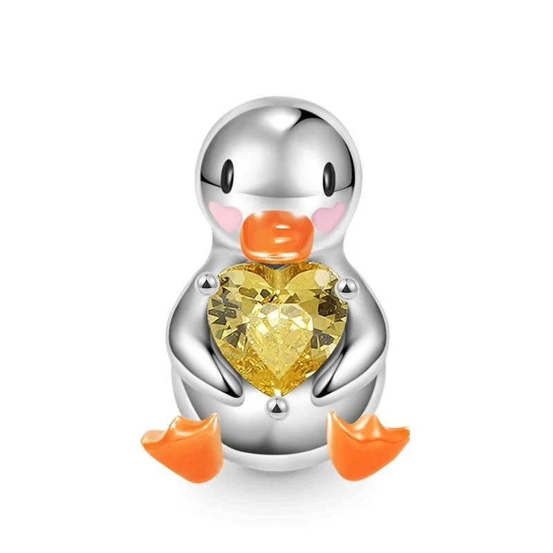NEW Tiger Duck Pig & Elephant Embraces Heart Gem Dangle Charm Bead Fit Original 925 Sterling Silver Women Bracelet DIY Jewelry