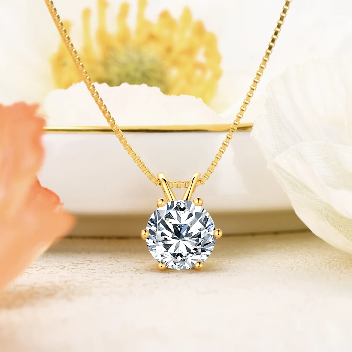 Lnngy 6.5mm 1CT Moissanite Earrings Pendant Necklace Original 925 Sterling Silver Earring For Valentine's Day Jewelry Set Gift