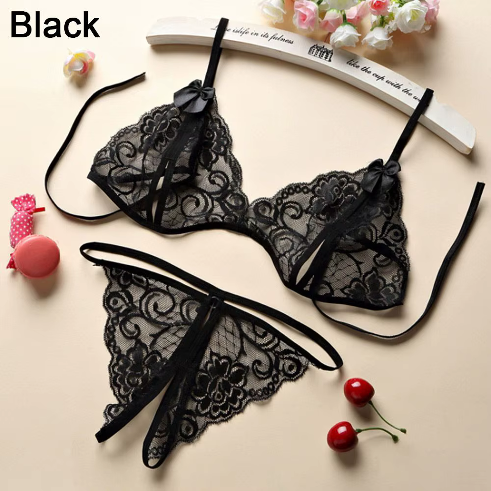 1set Lingerie Femme Sexy Women Lady Sexy Lingerie Lace Underwear Sleepwear G-string Sexy Lingerie For Women Sex Set Bra