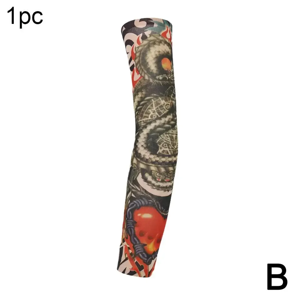 New Tattoo Arm Sleeve Man Fake Temporary Tattoo Arm Warmers UV Cool Printed ﻿Elastic Sun-proof Punk Sleeves Unisex Protecti M6I7