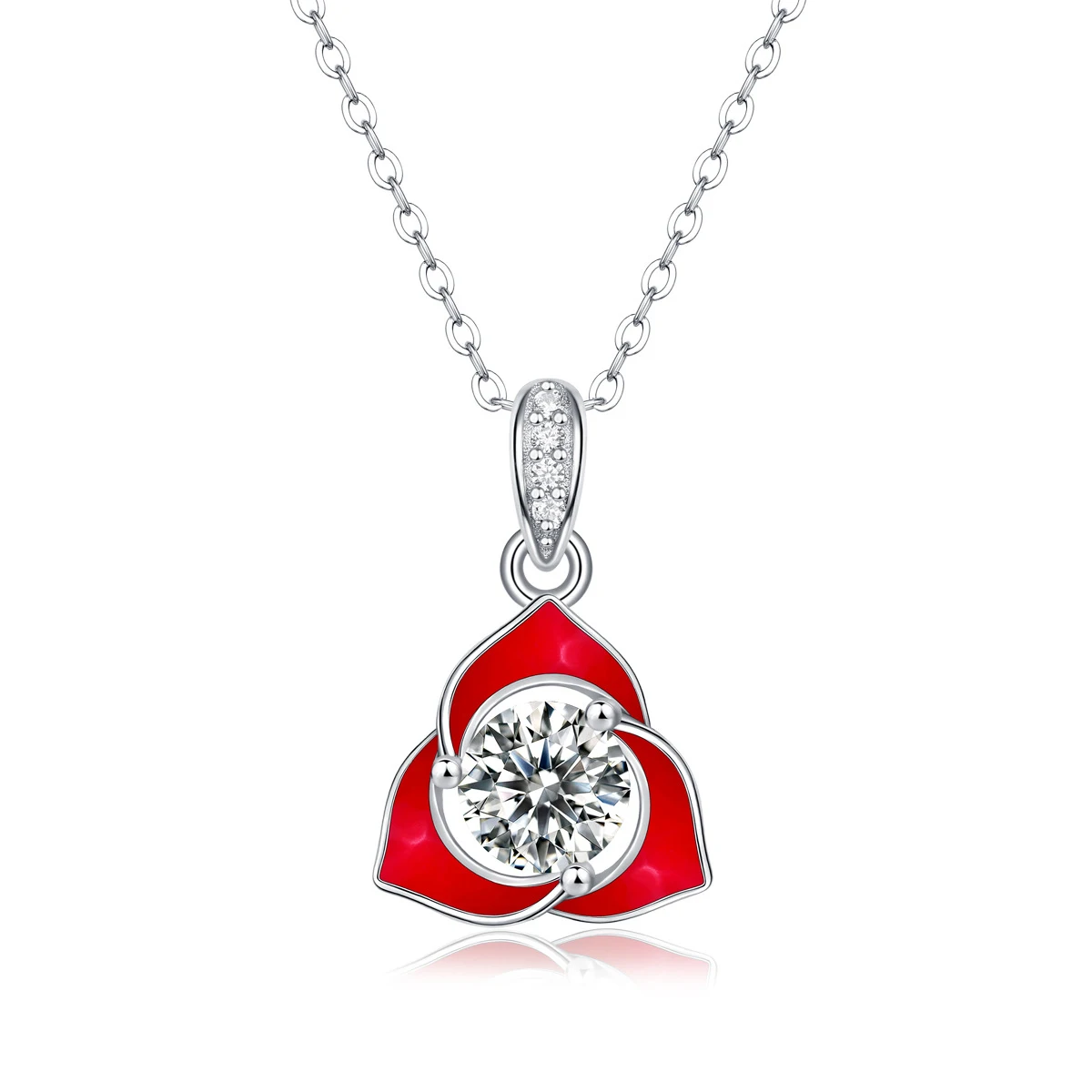 jiuzuan 1 Carat Moissanite Pendant 925 Silver Plated 18k Gold - Hypoallergenic Necklace, Nickel Free, Sparkling Gemstone Jewelry