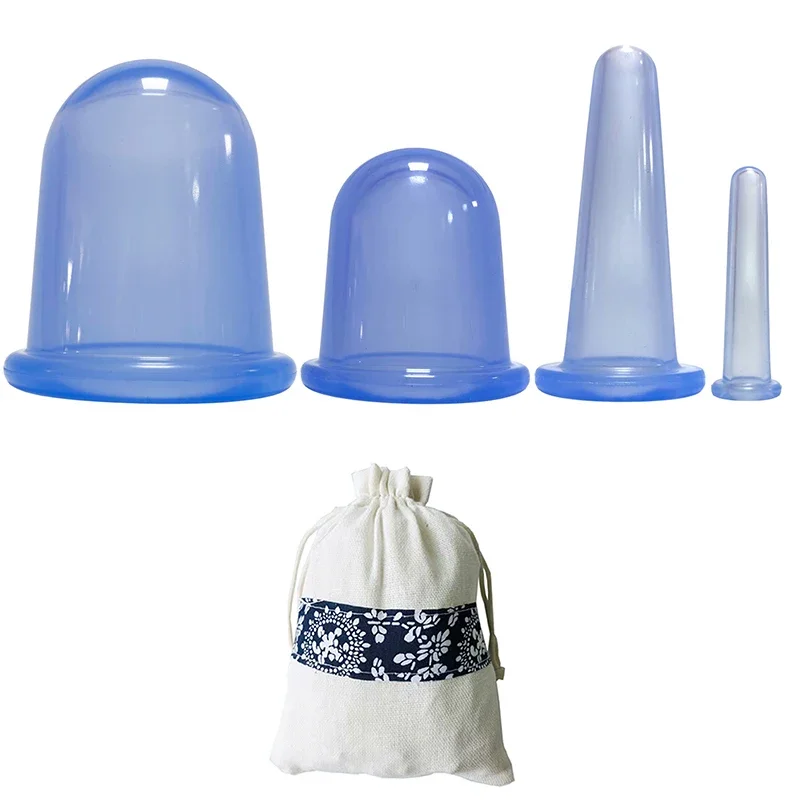 2 4 7Pcs/Set Silicone Anti Cellulite Cup Vacuum Massage suction Cups Body Pain Relief Roller Manual Suction Cups Cupping Therapy