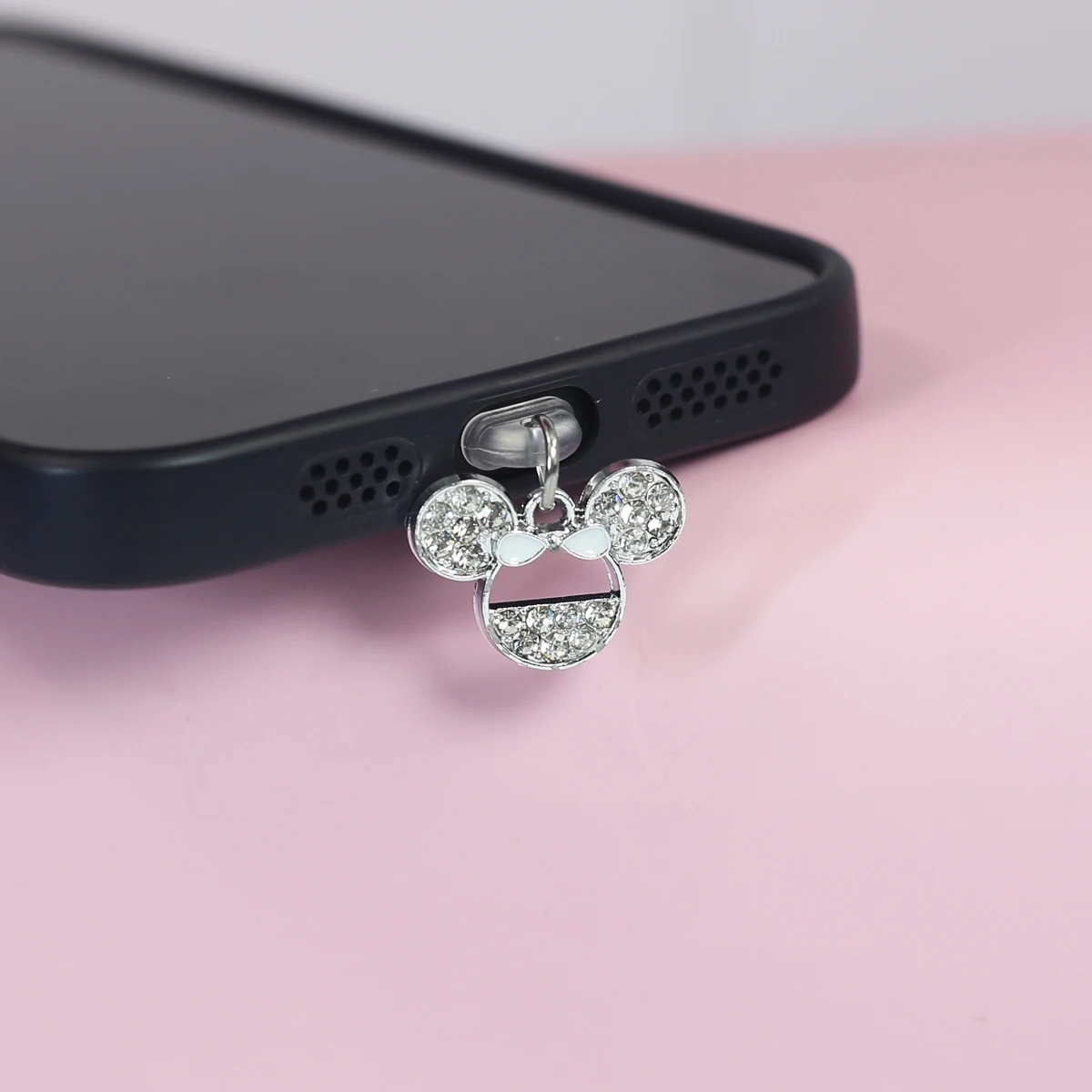 Mobile Phone Dust Plug Pendant Crystal Mouse Imitation Diamond Cute Accessory Decoration For Iphone Type-C Port Dust Plug