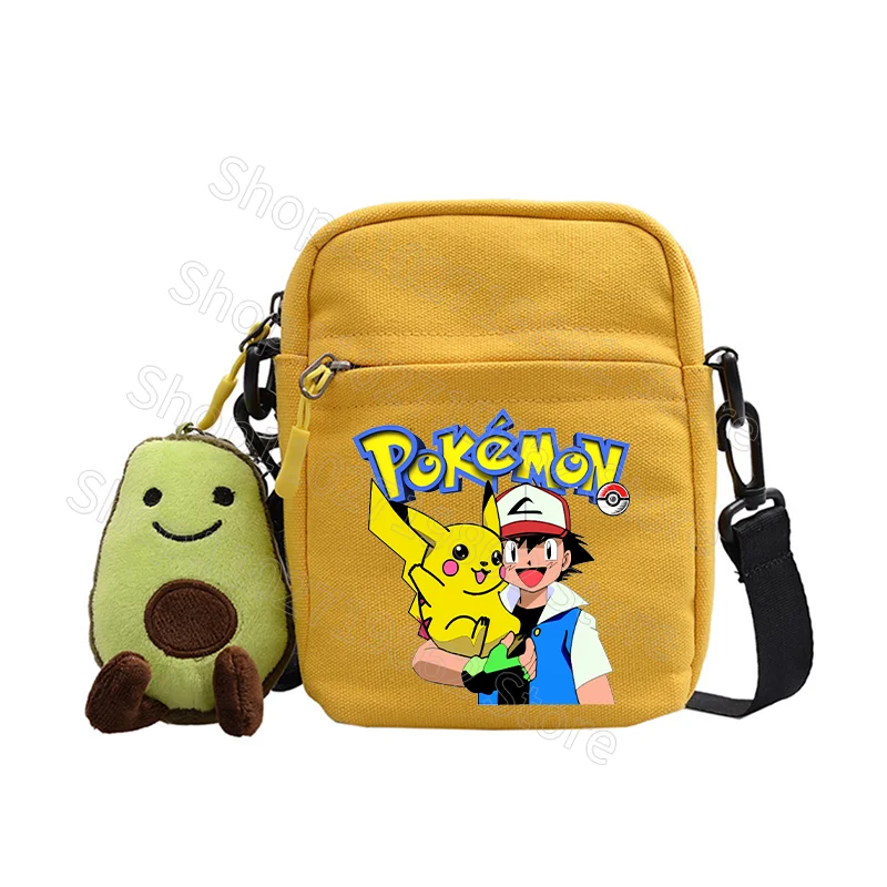 Pokemon Pikachu Women Men Crossbody Bag Boys Girls Shoulder Bags Large Capacity Portable Cartoon Character Print Handbags Gifts
