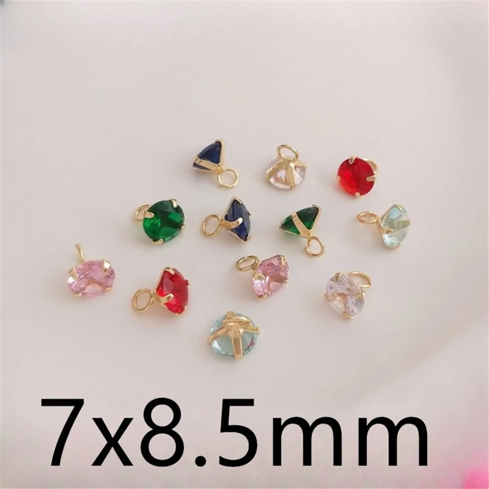 Color copper plated gold mini diamond three-dimensional color zircon claw drill beads DIY manual accessories