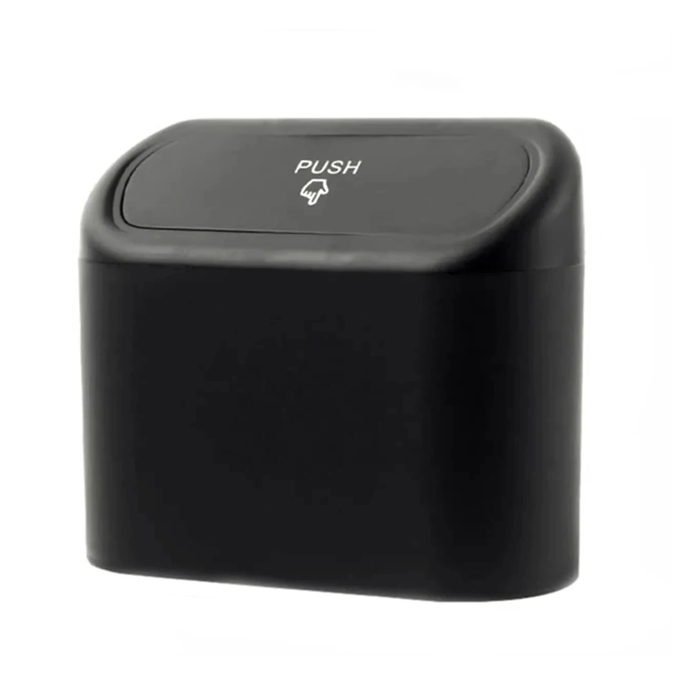 Car Grab Bins Suspended Car Trash Can Trash Dustbin Organizer Black Pink White ABS Square Press-Fit Trash Can/Bag