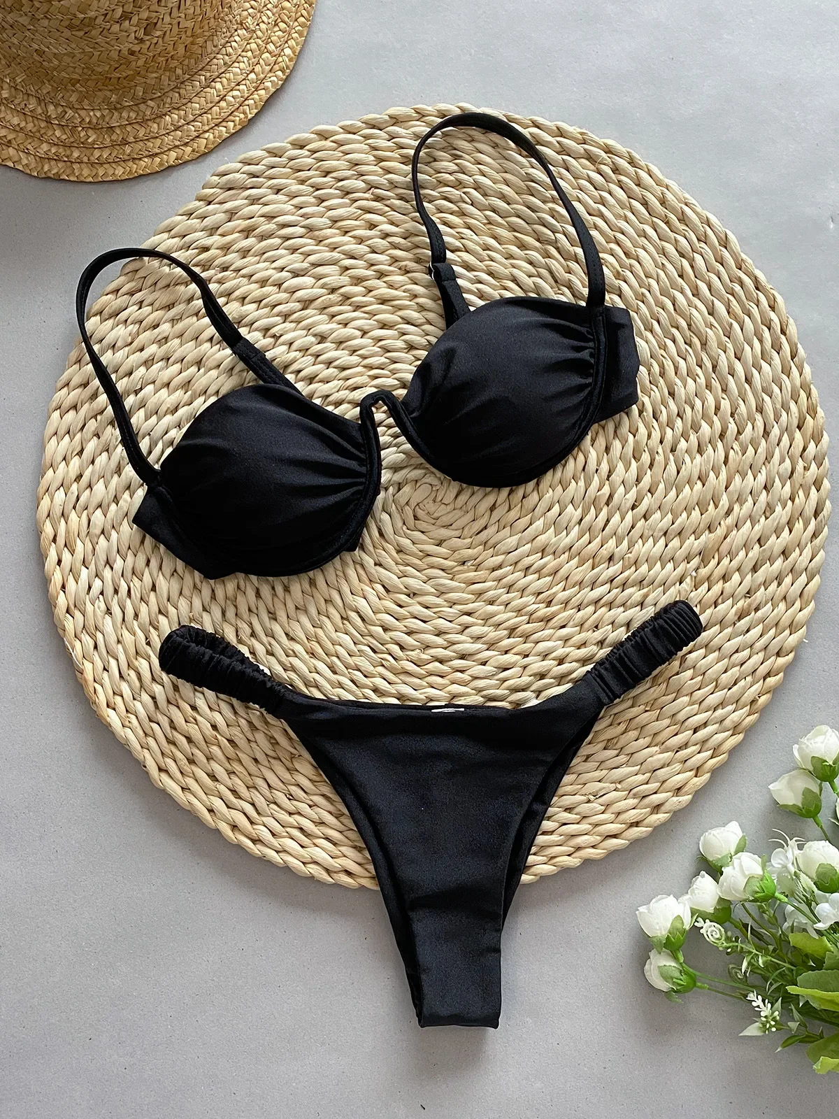 2024 New Bikini Set Sexy Steel Bikini Foreign Trade Sexy Split Women Swimsuit