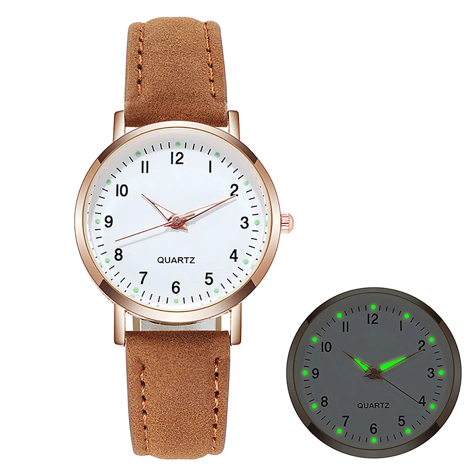 2024 New Exquisite and practical Ladies Diamond-Studded Luminous Retro Female Watch Belt Quartz Modern minimalist Watch
