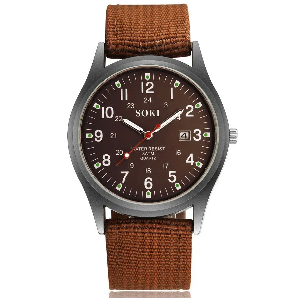 Watch for Men Top Quality Luxury Brand Quartz Mens Watches Luminous Canvas Band Relogio Masculino Fashion Male Clock Reloj