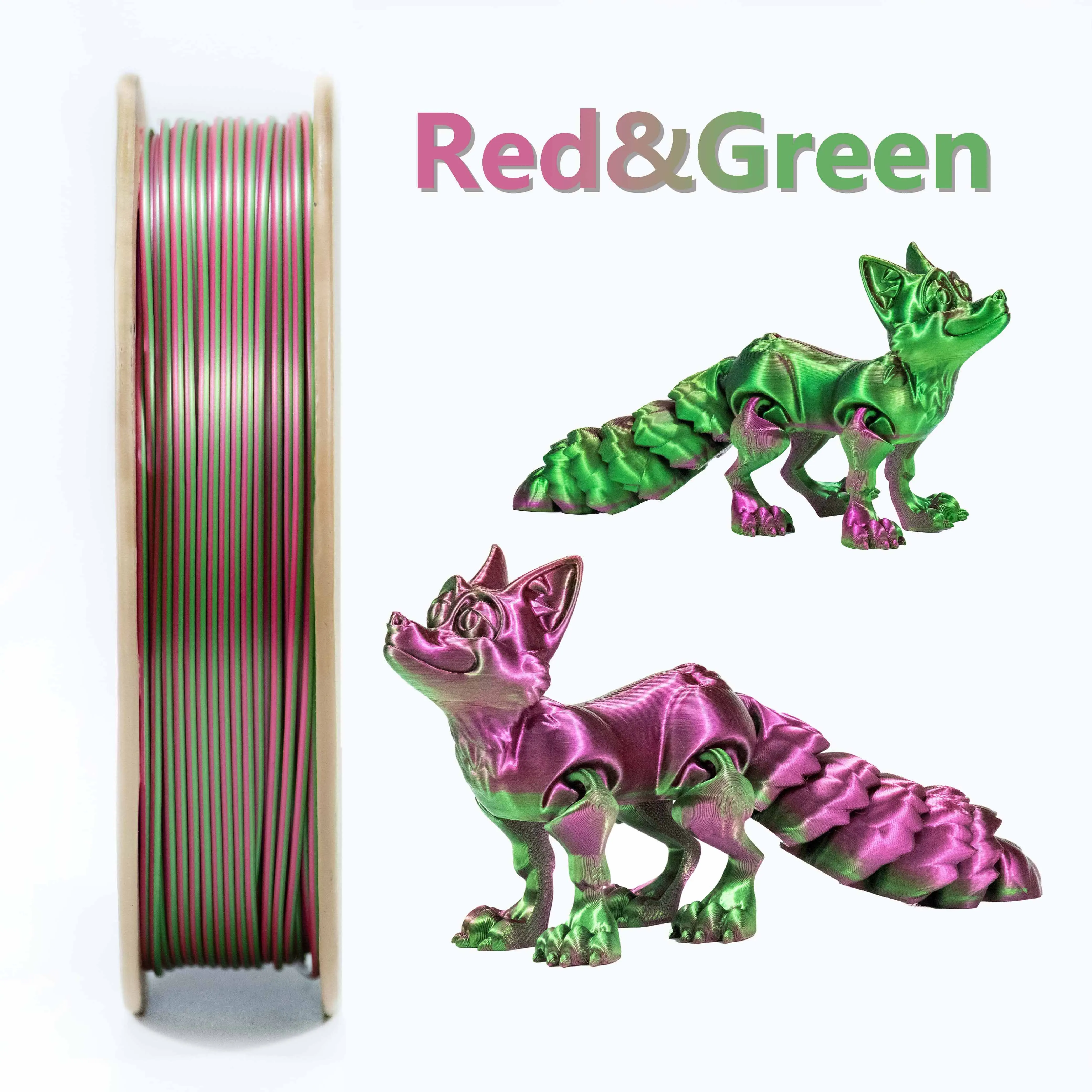 silk red green