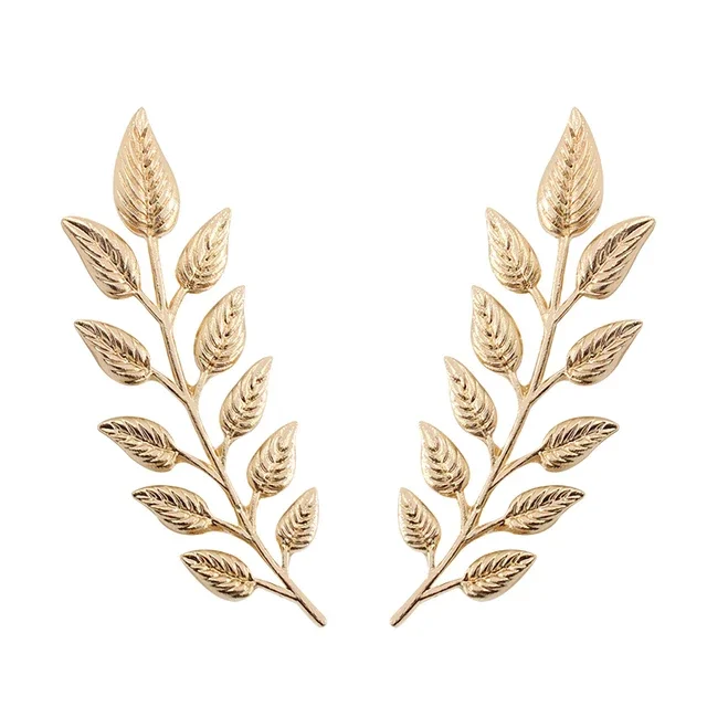 2pcs/set Fashion Men's Suit Brooches Feather Leaf Triangle Hollowed Out Crown Lapel Pins Party Male Jewelry Accessorie