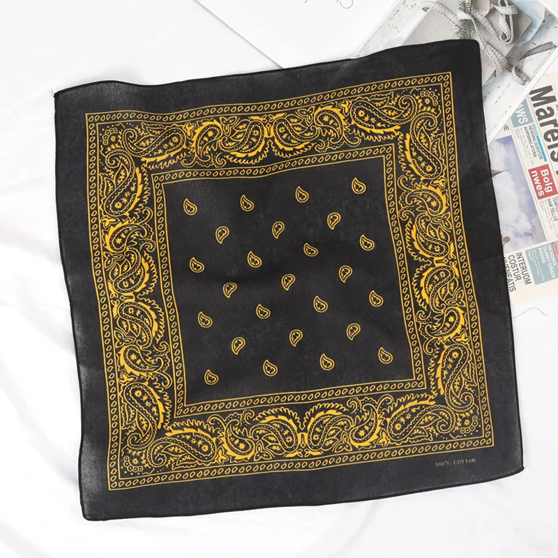 New Cotton Cashew Flowers Hip Hop Printed Bandana Men Hijabs for Women Headbands Band Wrist Wraps Scarves Hair Accessories Gift