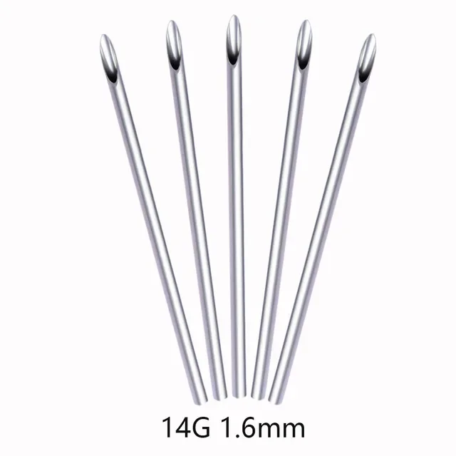 5/10/20Pcs Disposable Sterile Body Piercing Needles Medical Tattoo Needle Navel Nipple Lip Navel Ring Kit Surgical Steel Tool