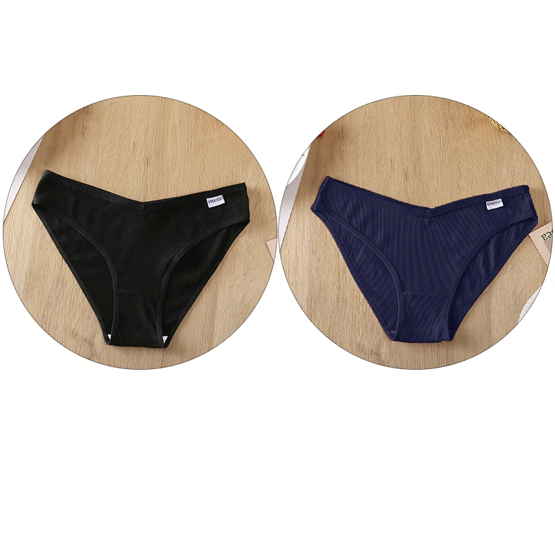 FINETOO 2PCS/Set Plus Size M-4XL Panties Women Cotton Female Underpants Sexy Panties Briefs Underwear Pantys V-Waist Lingerie