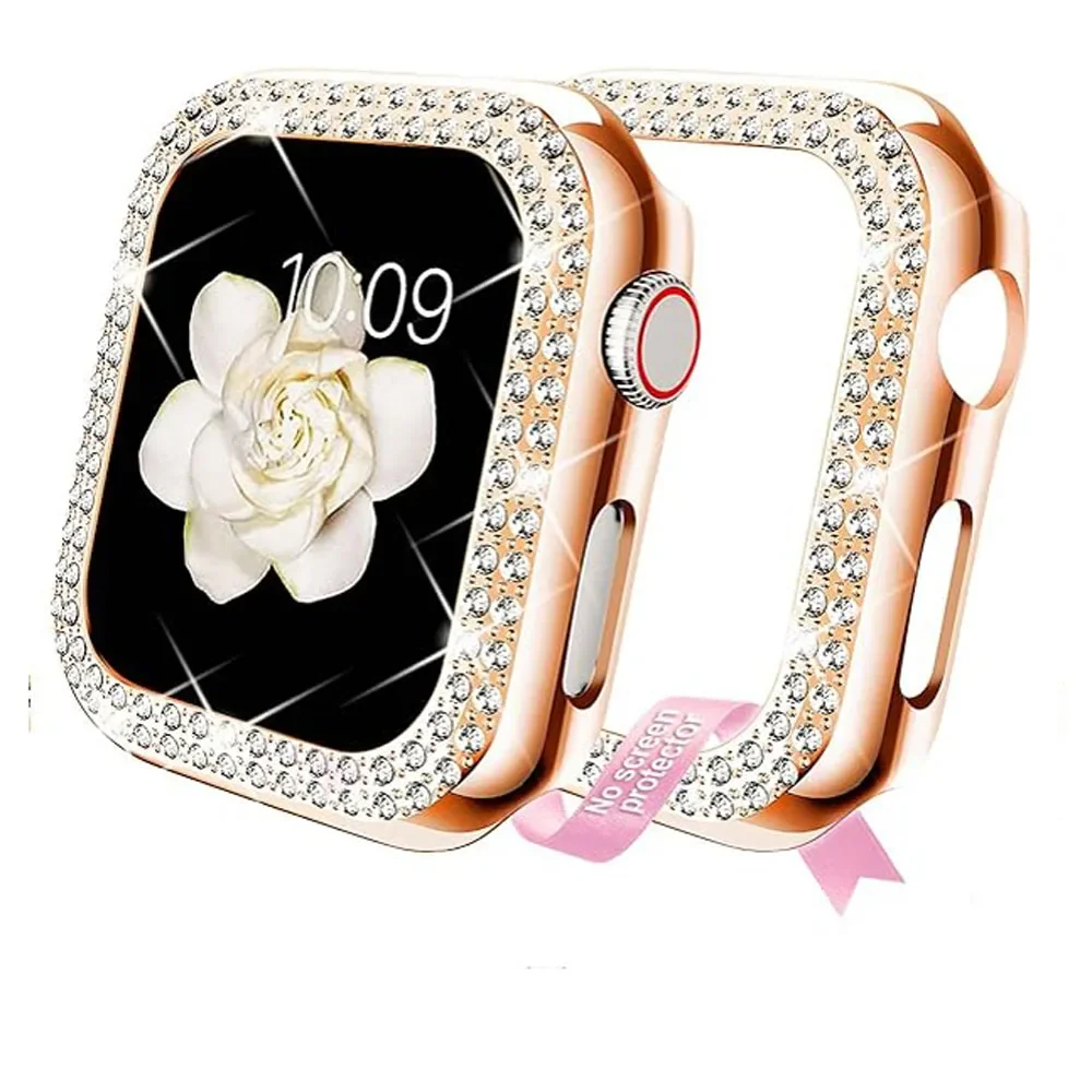 For Apple Watch Case Ultra Series 10/9/8/7/6/5/4/SE Artificial Diamond Protector Cover For iWatch 40/41/42/44mm/45mm/49mm 46mm