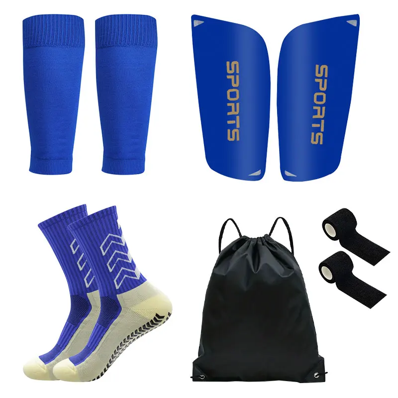 5 Piece Set New Drawstring Backpack Football Socks Men Women Breathable Leg Guards Leg Cover Non-Slip Soccer Socks Bandages