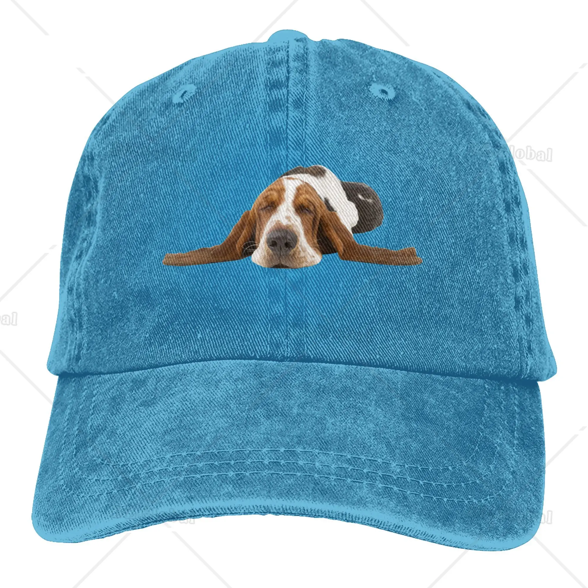 Denim Cap Basset Hound Dog Sleep Baseball Dad Cap Adjustable Classic Washed 100% Cotton Sports for Men Women Hat