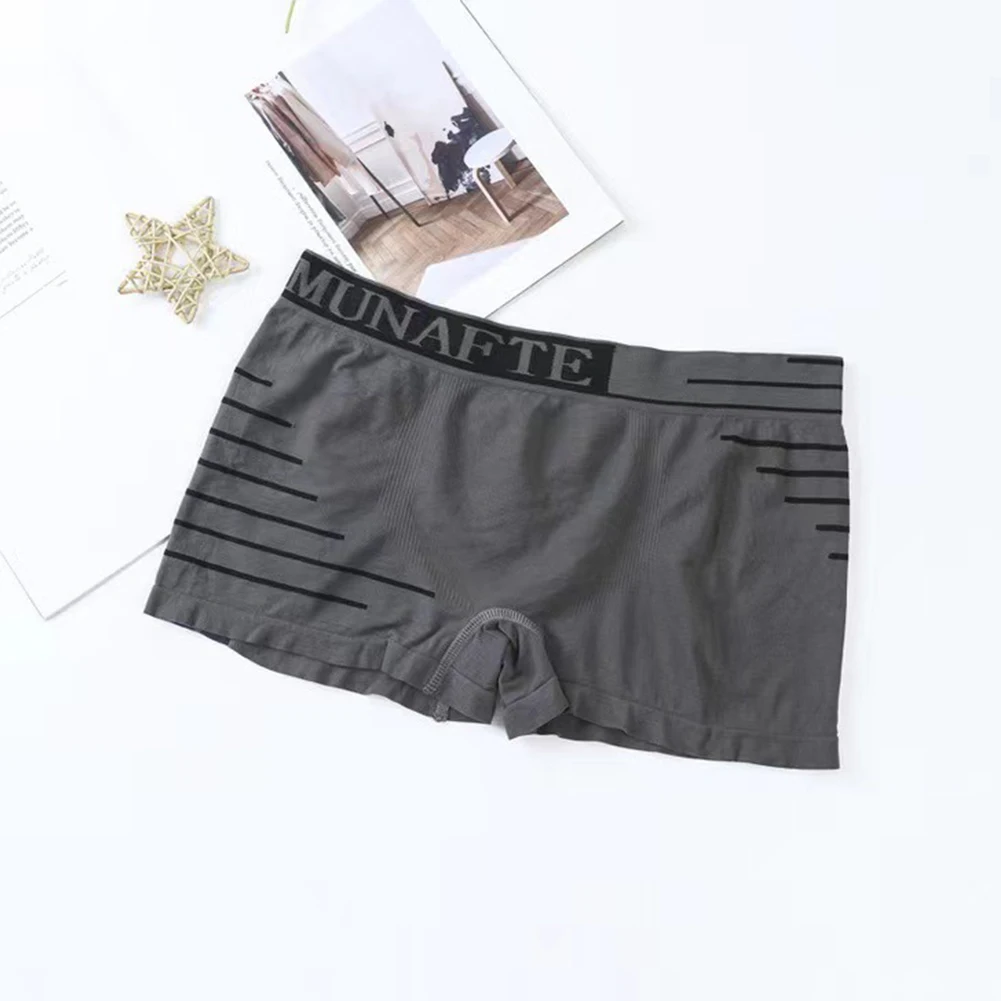 Men‘s Stretch Middle Waist Boxer Shorts And Underpants Letter Breathable Briefs Underwear Trunks Shorts Boxers Man Pack Panties
